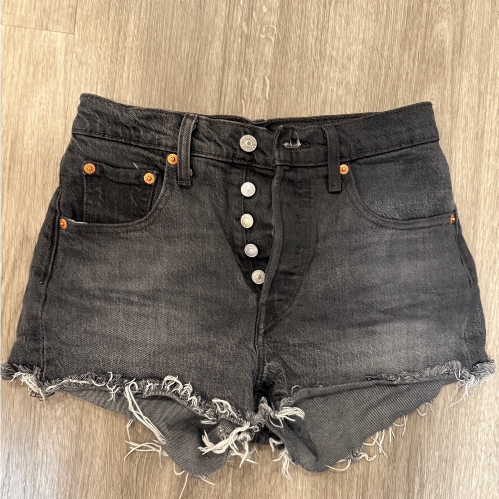 Levi 501 Jean Shorts Black
